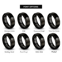font options for inside engraving on black sobriety chip icon rings