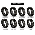 font options for inside engraving on black sobriety chip icon rings