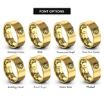 font options for inside engraving on gold sobriety chip icon rings