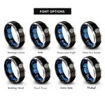 font options for inside engraving on black & blue & grey soccer ball goal rings