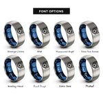 font options for inside engraving on blue & grey soccer ball goal rings