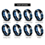 font options for inside engraving on blue & gray soccer ball goal rings