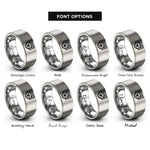 font options for inside engraving on silver soccer ball goal rings