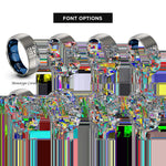 font options for inside engraving on blue & grey soccer formation rings