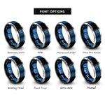 font options for inside engraving on blue & gray soccer formation rings