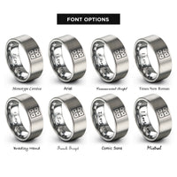 font options for inside engraving on gray soccer formation rings