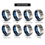 font options for inside engraving on blue & grey soccer goal ball rings