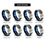 font options for inside engraving on blue & grey soccer goal ball rings