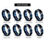 font options for inside engraving on blue & gray soccer goal ball rings