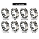 font options for inside engraving on gray soccer goal ball rings