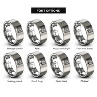 font options for inside engraving on gray soccer goal ball rings