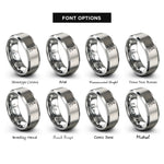 font options for inside engraving on gray soccer player dribble rings
