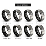 font options for inside engraving on black & grey socket rings