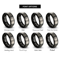 font options for inside engraving on black & grey socket rings