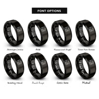 font options for inside engraving on black socket rings