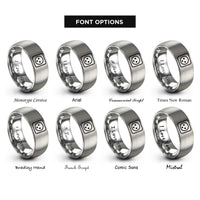 font options for inside engraving on gray socket rings