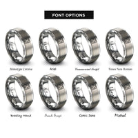 font options for inside engraving on grey socket rings