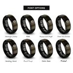 font options for inside engraving on gunmetal & black socket rings