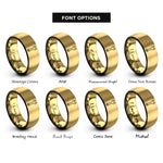font options for inside engraving on black & gold socket wrench rings