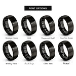 font options for inside engraving on black socket wrench rings