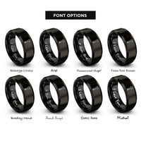 font options for inside engraving on black socket wrench rings