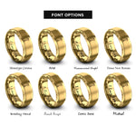 font options for inside engraving on gold socket wrench rings