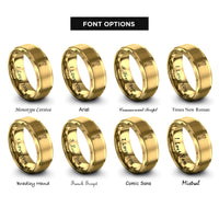 font options for inside engraving on gold socket wrench rings