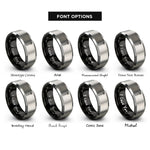 font options for inside engraving on black & silver socket wrench ratchet rings