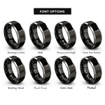 font options for inside engraving on black & silver socket wrench ratchet rings