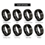 font options for inside engraving on black socket wrench ratchet rings