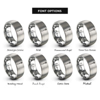 font options for inside engraving on grey socket wrench ratchet rings