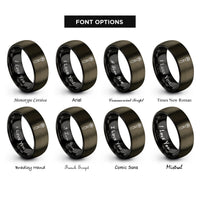 font options for inside engraving on gunmetal & black socket wrench ratchet rings