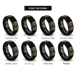 font options for inside engraving on gunmetal & black socket wrench ratchet rings
