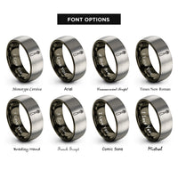 font options for inside engraving on gunmetal & grey socket wrench ratchet rings