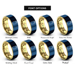 font options for inside engraving on gold & blue soda can rings