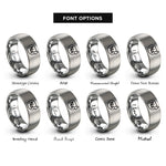 font options for inside engraving on silver sodium na rings