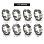 font options for inside engraving on gray sodium na rings