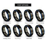 font options for inside engraving on gunmetal & blue sodium na rings