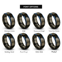font options for inside engraving on gunmetal & blue sodium na rings