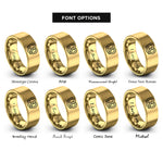 font options for inside engraving on gold soft pretzel rings