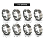 font options for inside engraving on gray soft serve rings