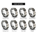font options for inside engraving on grey soft target rings rings