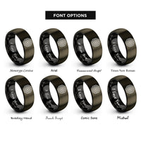 font options for inside engraving on gunmetal & black soft target rings rings