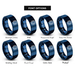 font options for inside engraving on blue soic package rings