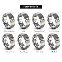 font options for inside engraving on grey soic package rings