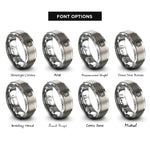 font options for inside engraving on grey soic package rings