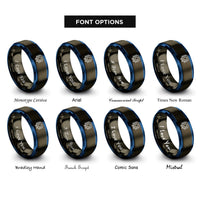 font options for inside engraving on gunmetal & blue soic package rings
