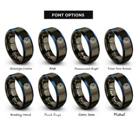 font options for inside engraving on gunmetal & blue soic package rings