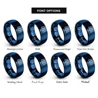 font options for inside engraving on blue solar cell grid rings