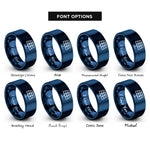 font options for inside engraving on blue solar cell grid rings